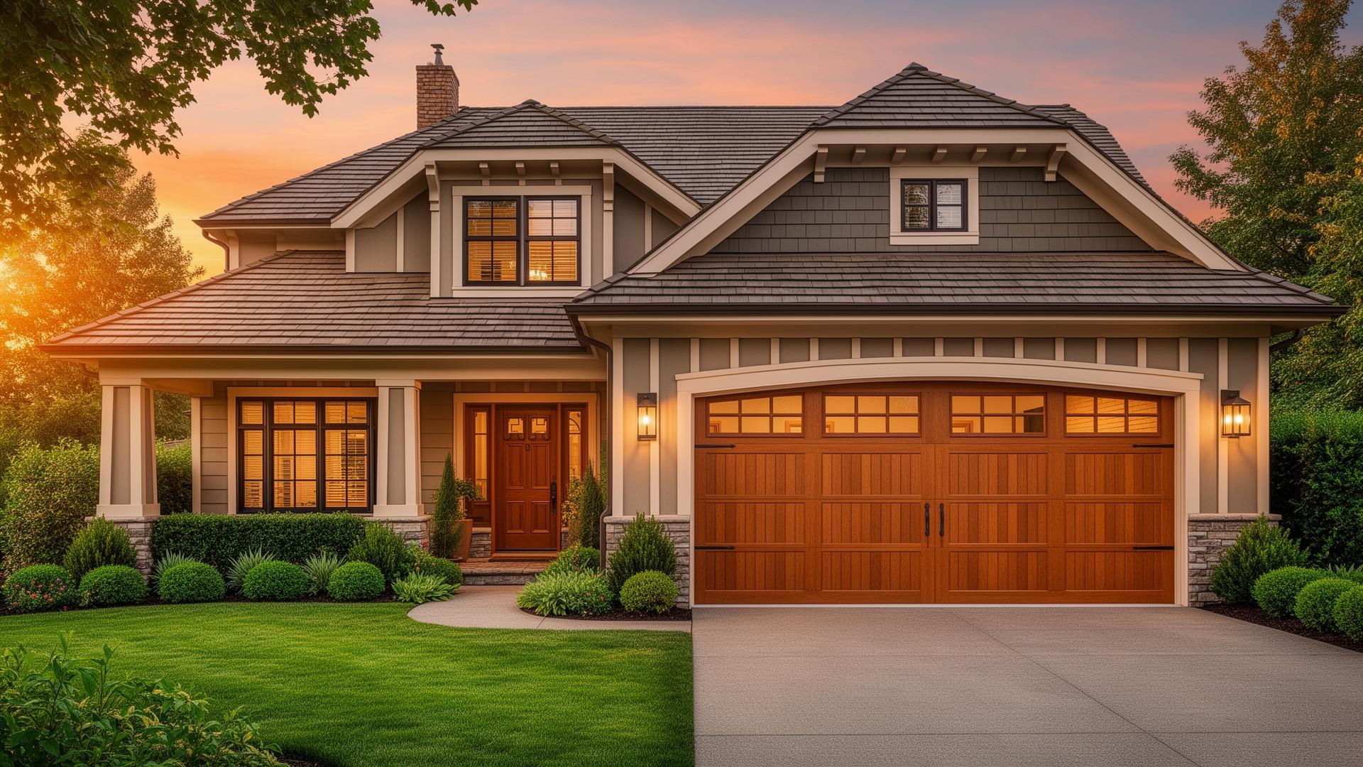 Beautiful home with garage door